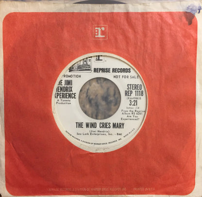 The Jimi Hendrix Experience : The Wind Cries Mary (7", Single, Mono, Promo, San)
