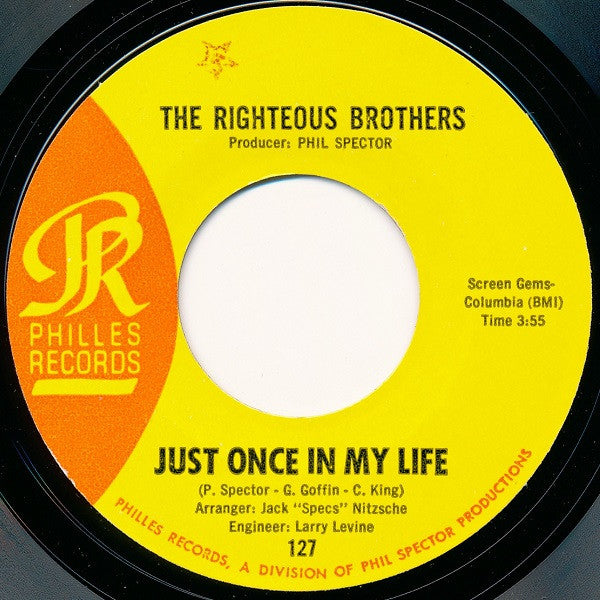 The Righteous Brothers : Just Once In My Life (7", Single, Mon)
