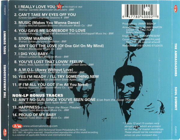 The Ambassadors : Soul Summit (CD, Album, RE)