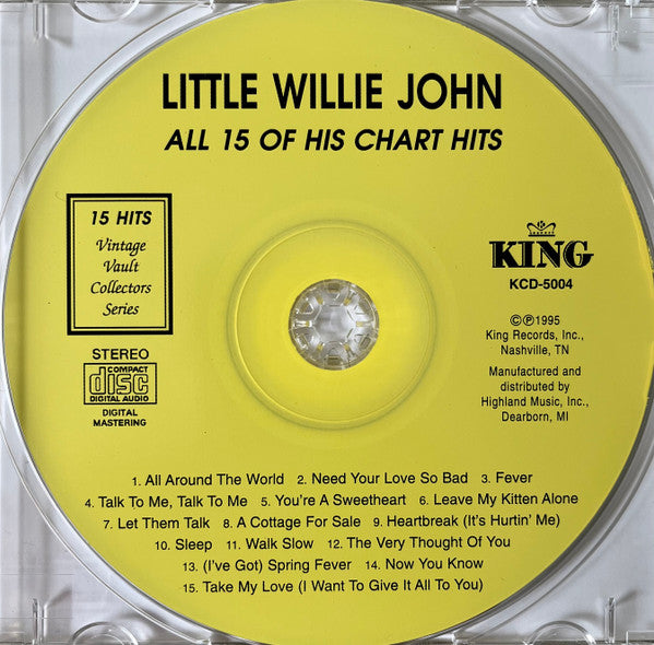 Little Willie John : All 15 Of His Chart Hits (1953-1962) (CD, Comp, RE, RM)