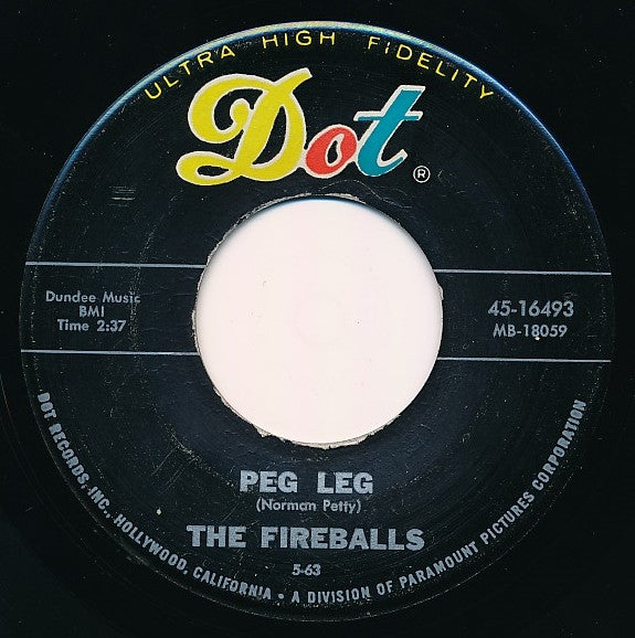 The Fireballs : Torquay Two / Peg Leg (7", Styrene, Mon)