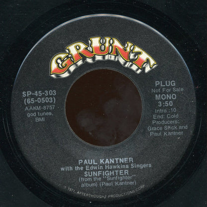 Paul Kantner, Grace Slick : Sunfighter / China (7", Promo, Pic)
