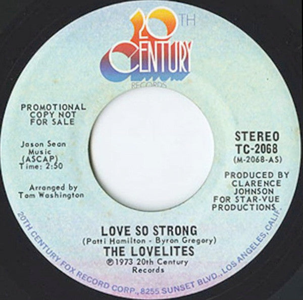The Lovelites : Love So Strong (7", Promo)
