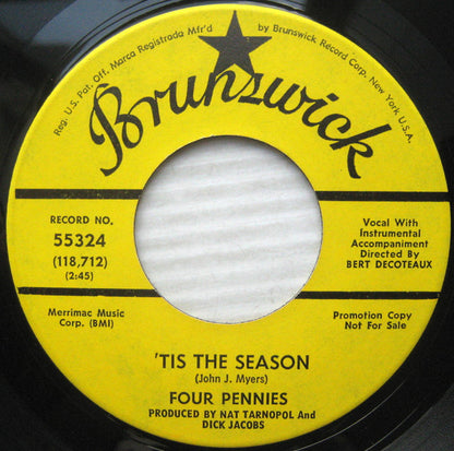 The Four Pennies (2) : Shake A Hand / 'Tis The Season (7", Single, Promo)