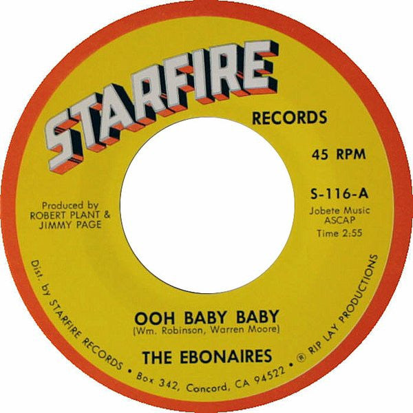 The Ebonaires (4) : Ooh Baby Baby (7", Blu)