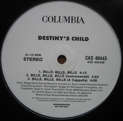 Destiny's Child : Bills, Bills, Bills (12", Promo)