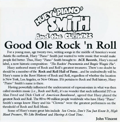 Huey "Piano" Smith & His Clowns : Good Ole Rock 'N Roll (CD, Comp)