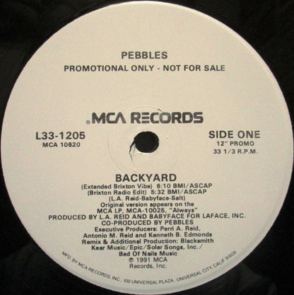 Pebbles : Backyard (12", Single, Promo)