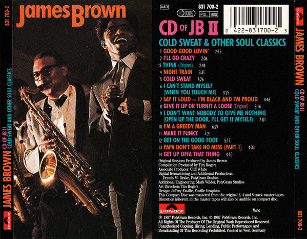 James Brown : CD Of JB II (Cold Sweat And Other Soul Classics) (CD, Comp)