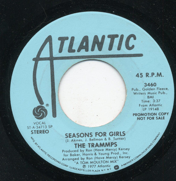 The Trammps : Seasons For Girls (7", Single, Mono, Promo)