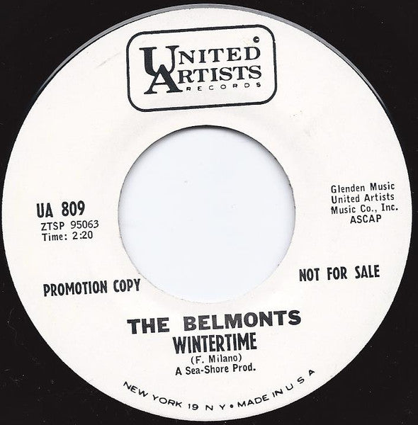 The Belmonts : Wintertime / I Don't Know Why, I Just Do (7", Promo)