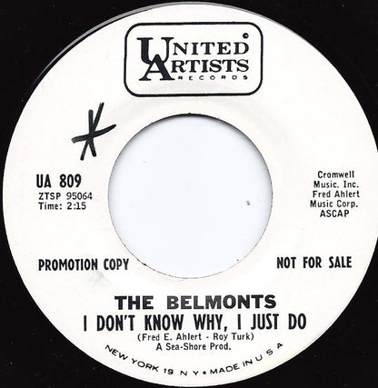 The Belmonts : Wintertime / I Don't Know Why, I Just Do (7", Promo)