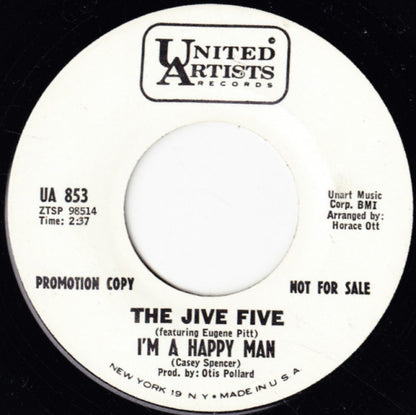 The Jive Five : I'm A Happy Man / Kiss, Kiss, Kiss (7", Mono, Promo)