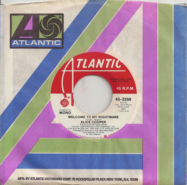 Alice Cooper (2) : Welcome To My Nightmare (7", Mono, Promo, PL )