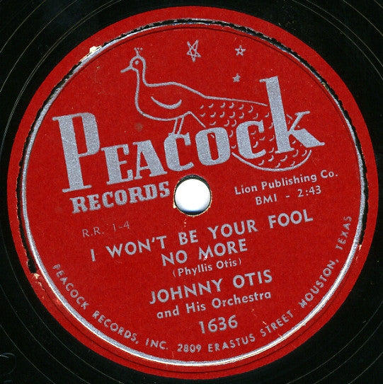Johnny Otis And His Orchestra : Shake It / I Won't Be Your Fool No More (10", Single)