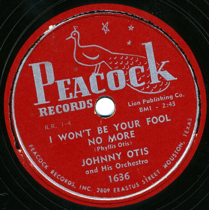 Johnny Otis And His Orchestra : Shake It / I Won't Be Your Fool No More (10", Single)