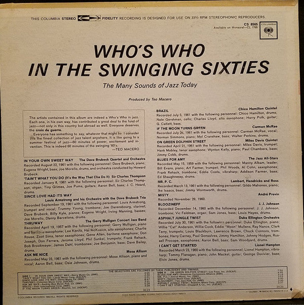 Various : Who's Who In The Swinging Sixties (LP, Comp)
