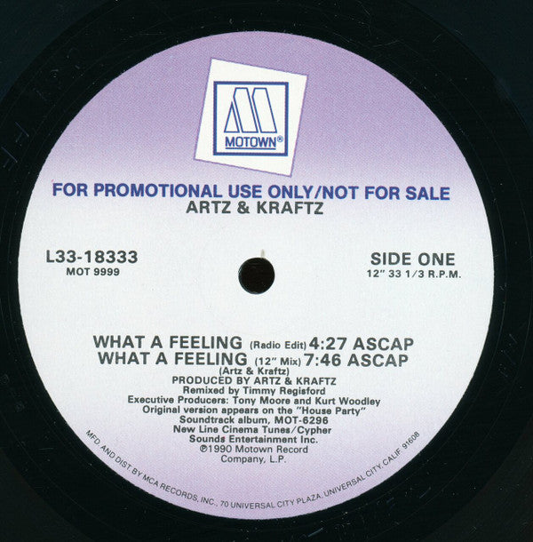 Artz & Kraftz : What A Feeling (12", Promo)