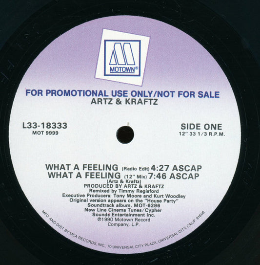 Artz & Kraftz : What A Feeling (12", Promo)