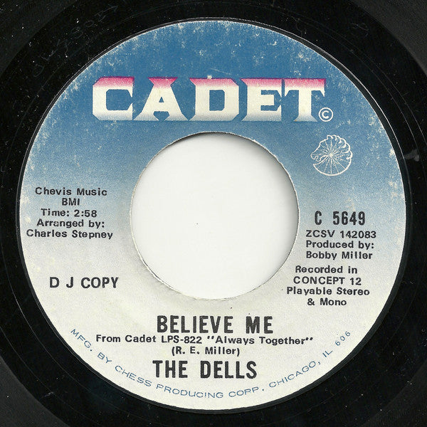 The Dells : Oh, What A Night (7", Single, Promo, Styrene)