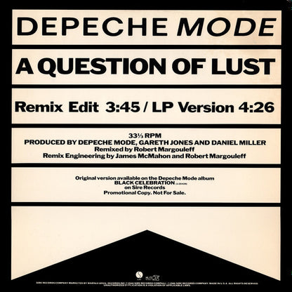 Depeche Mode : A Question Of Lust (12", Single, Promo)