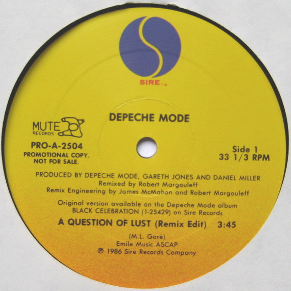 Depeche Mode : A Question Of Lust (12", Single, Promo)
