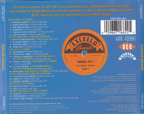 Kid King's Combo, Louis Brooks And His Hi-Toppers + Skippy Brooks : Southern Rhythms (CD, Comp)