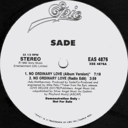 Sade : No Ordinary Love (12", Promo)