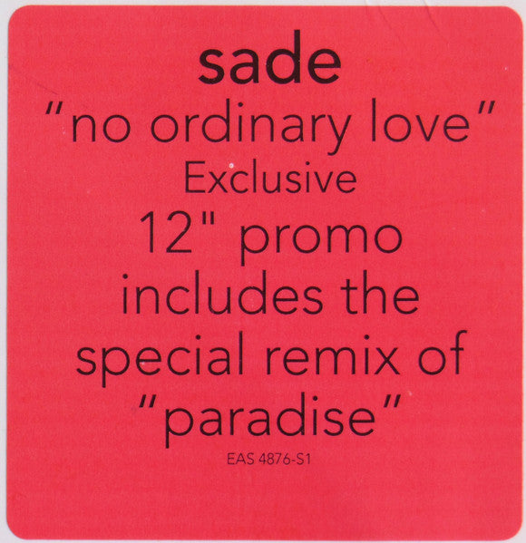 Sade : No Ordinary Love (12", Promo)
