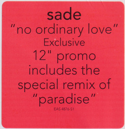 Sade : No Ordinary Love (12", Promo)