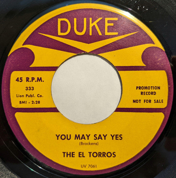 The El Torros : Two Lips  (7", Promo)