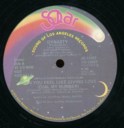 Dynasty : I've Just Begun To Love You (12", Promo)