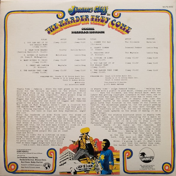 Various : The Harder They Come (Original Soundtrack Recording) (LP, Comp, Mono, RE, Kee)