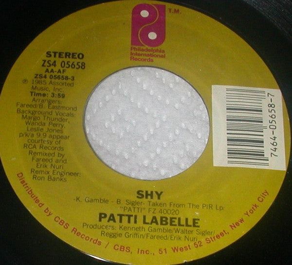 Patti LaBelle : Shy (7", Styrene)
