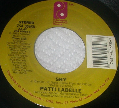 Patti LaBelle : Shy (7", Styrene)