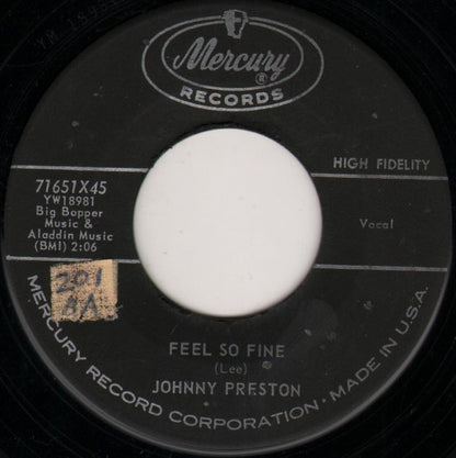 Johnny Preston : Feel So Fine (7", Single)