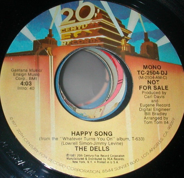 The Dells : Happy Song (7", Single, Mono, Promo, Styrene)