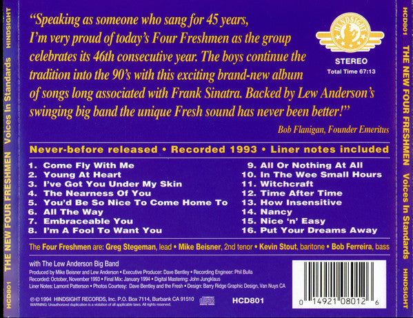 The Four Freshmen : Voices In Standards (CD, Album)