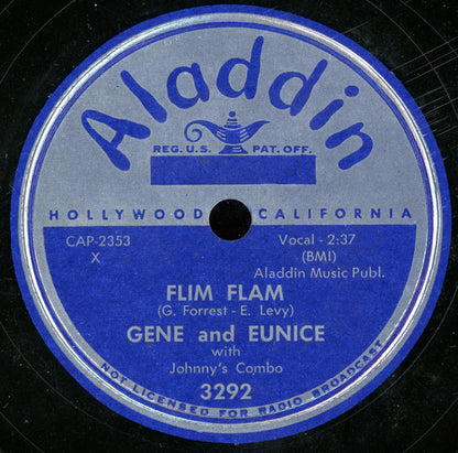 Gene And Eunice With Johnny's Combo : Flim Flam / Can We Forget It (Shellac, 10")