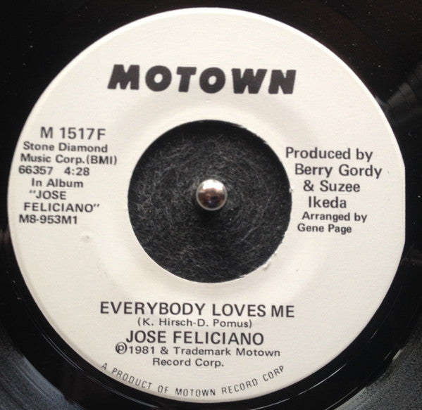 José Feliciano : Everybody Loves Me (7", Promo)
