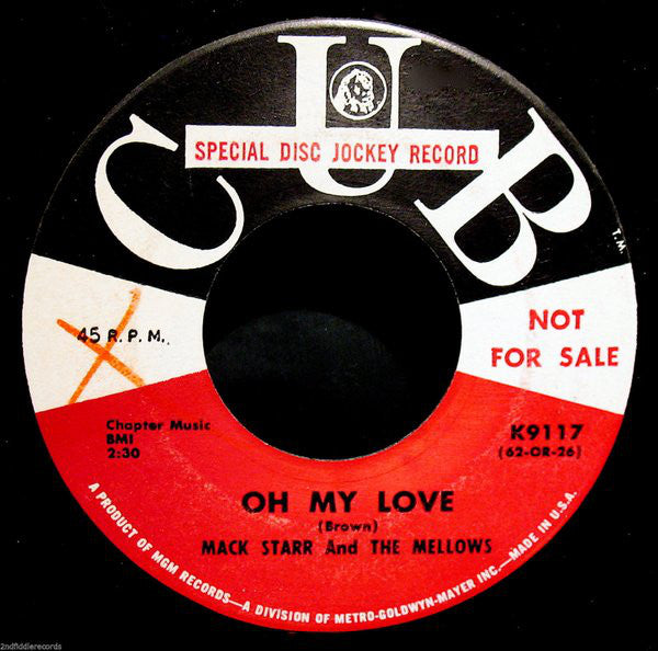 Mack Starr And The Mellows (2) : Drifting Apart / Oh My Love (7", Promo)
