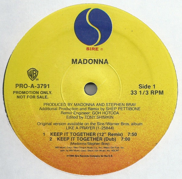 Madonna : Keep It Together (12", Promo)