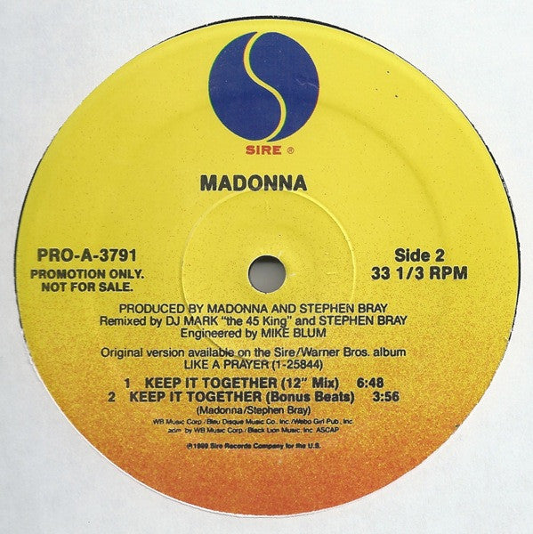 Madonna : Keep It Together (12", Promo)