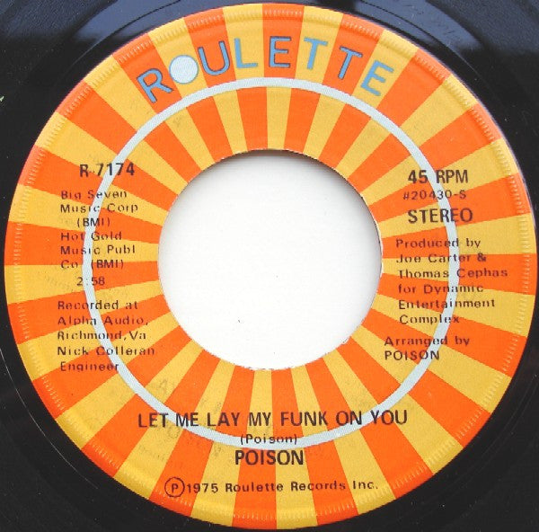 Poison : Let Me Lay My Funk On You (7", Single)