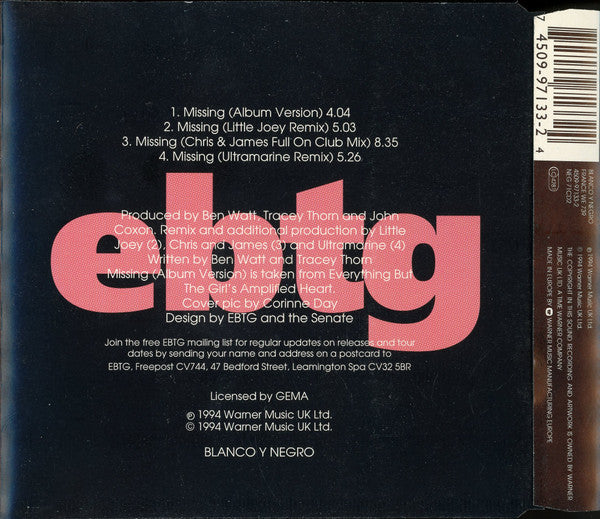 Everything But The Girl : Missing (The Remix EP) (CD, EP)