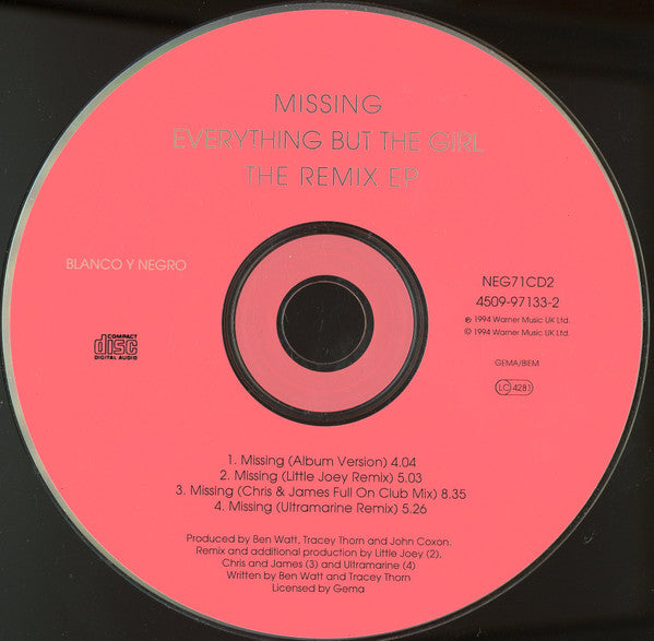 Everything But The Girl : Missing (The Remix EP) (CD, EP)