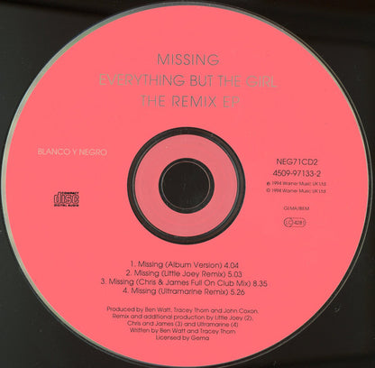 Everything But The Girl : Missing (The Remix EP) (CD, EP)