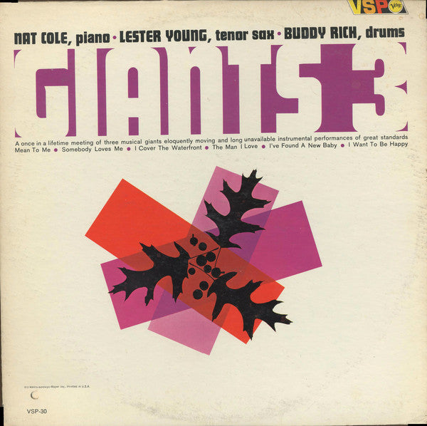 Lester Young - Nat King Cole - Buddy Rich : Giants 3 (LP, Album, Mono, RE)