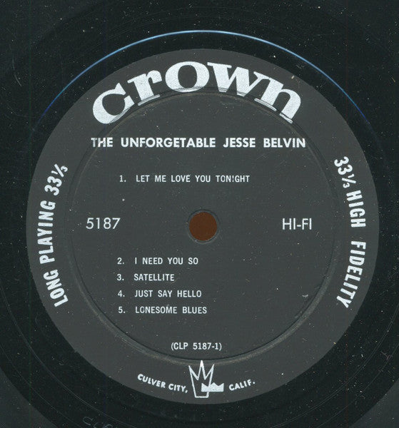 Jesse Belvin : The Unforgettable Jesse Belvin (LP)