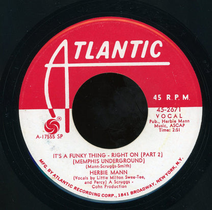 Herbie Mann : It's A Funky Thing - Right On (7", Single, Promo, SP)